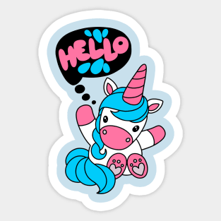 Hello Unicorn Sticker